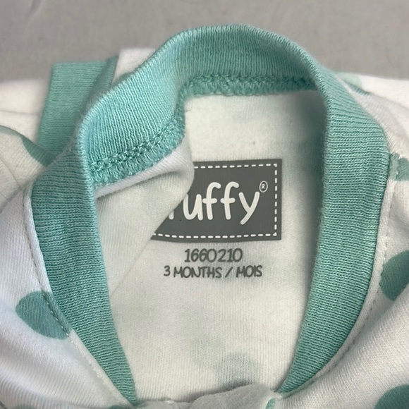 Tuffy - NWOT - Polka Dot Baby Onesie sleeper with embroidered - Picture 2 of 3